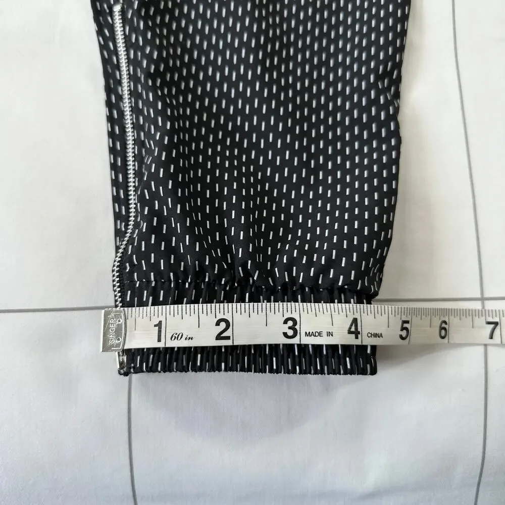 Albion Pants Womens XS Black White Dash Print Jetsetter Jogger Athletic Sporty